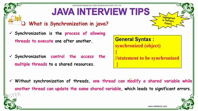 what is synchronization in java | java interview questions and answers | wikitechy.com смотреть онлайн