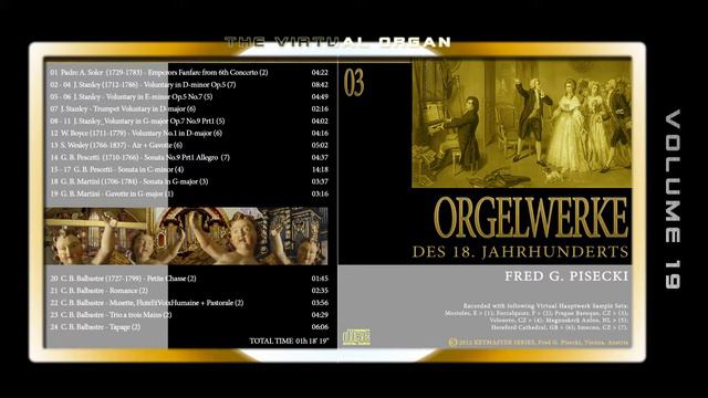 ORGELWERKE DES 18. JAHRHUNDERTS Volume 03 - Fred G. Pisecki, various organ Sample sets смотреть онлайн