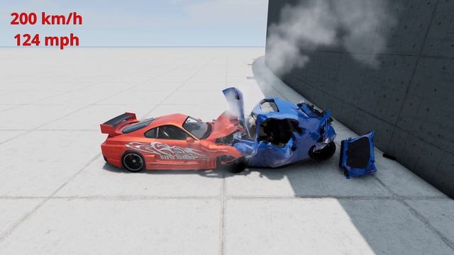 Toyota Supra vs Dodge Challenger - Relaxing BeamNG Drive Crash Test смотреть онлайн