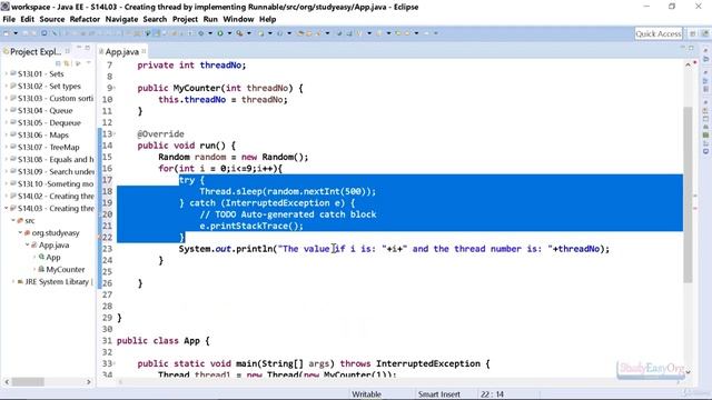 151 Creating thread by implementing runnable interface смотреть онлайн