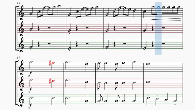 Yellow bird║CDEFGAB║Easy notes║Sheet music║Trio║Flute Oboe Violin смотреть онлайн