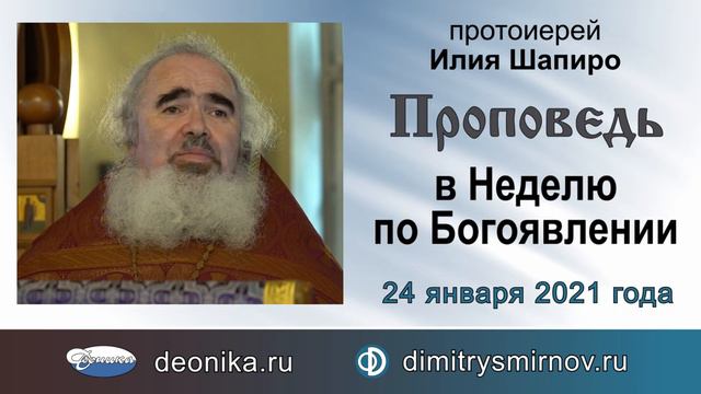 Проповедь в Неделю по Богоявлении (2021.01.24). Протоиерей Илия Шапиро смотреть онлайн