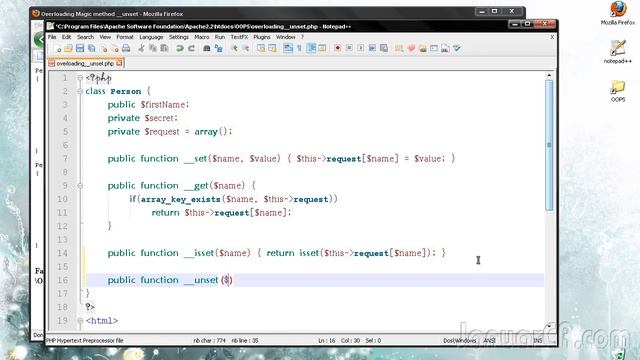 OOP PHP #21 : overloading __unset смотреть онлайн