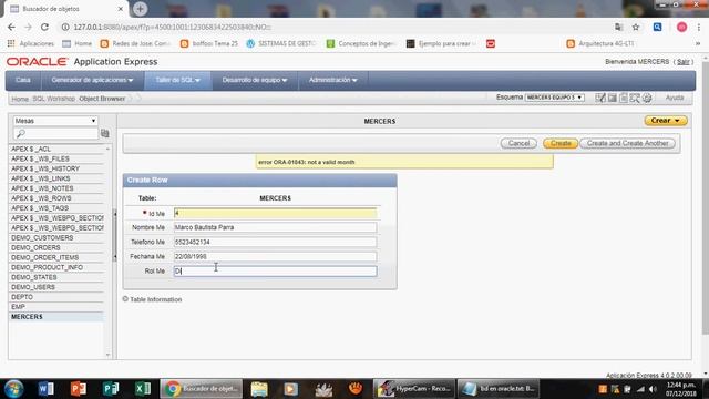 Crear tabla y introducir datos en Oracle 11g Express Edition смотреть онлайн