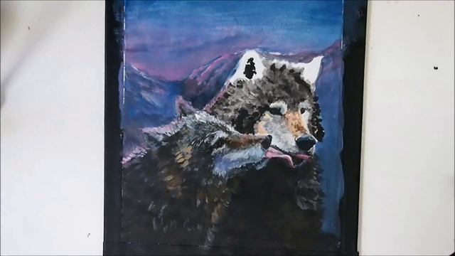 Fluorescent wolves / acrylic painting смотреть онлайн