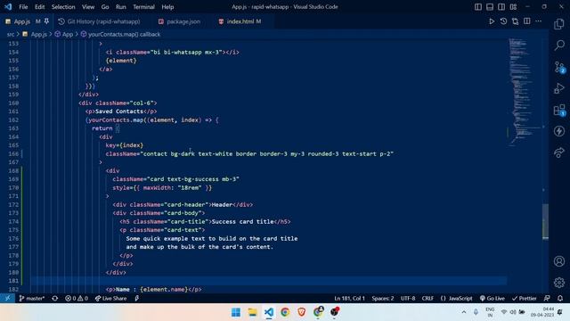 map function in javascript to display contacts | React JS | Rapid Whatsapp - 9 смотреть онлайн