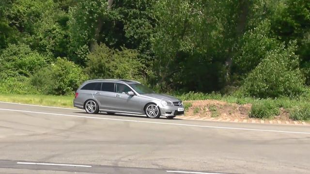 Mercedes C63 Estate sideways on track - Curborough Sprint Course - 6.2 V8 Pure Sound! смотреть онлайн