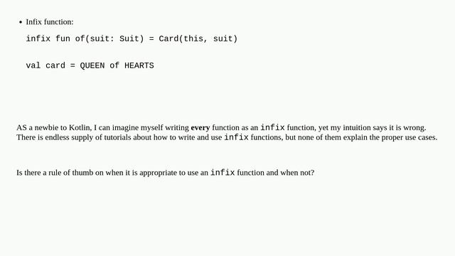 When is the application of Kotlin infix functions appropriate? [closed] смотреть онлайн