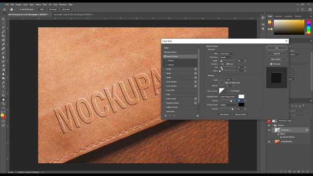 How to create an Engraved Leather Logo Mockup| Photoshop Mockup Tutorial смотреть онлайн