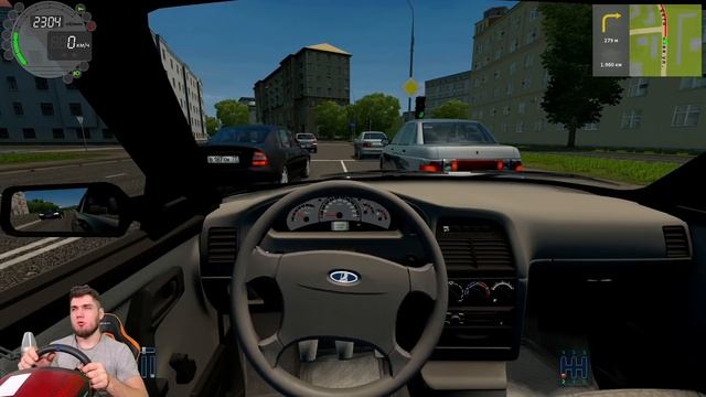 ПОЛИЦЙЕСКАЯ ПОГОНЯ в CITY CAR DRIVING - ВАЗ 21103 ПОГОНЯ ДПС в сити кар драйвинг + руль - МЕХАНИК смотреть онлайн