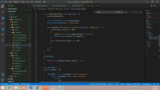 ReactJS Ecom Part 27: How to Remove item from Shopping Cart in React JS Hooks using laravel API смотреть онлайн