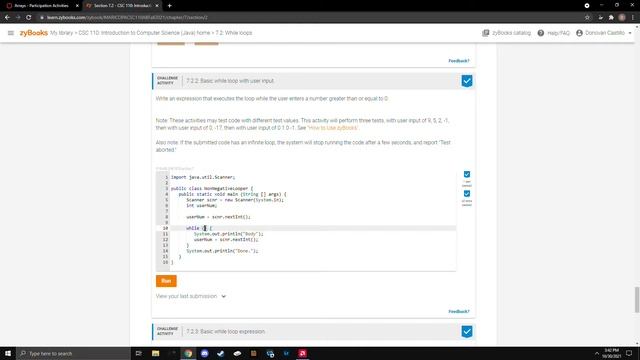 CSC 110AB - CHALLENGE ACTIVITY 7.2.2: Basic while loop with user input. смотреть онлайн
