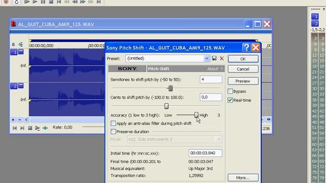 Функция Pitch Shift в Sound Forge Pro 10 (32/46) смотреть онлайн