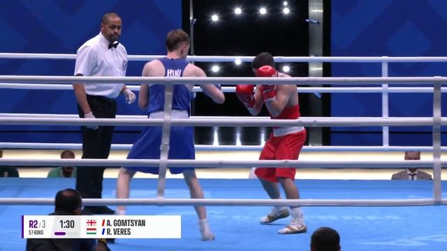 Semifinals (60kg) GOMTSYAN Artyush (GEO) vs VERES Roland (HUN) | EUBC 2022 смотреть онлайн