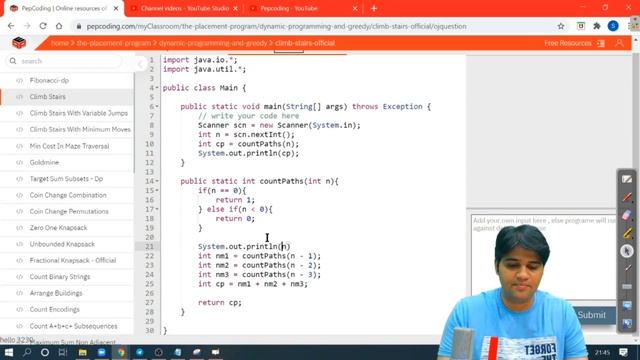 Climbing Stairs - Dynamic Programming using Tabulation | Recursive Staircase Problem смотреть онлайн
