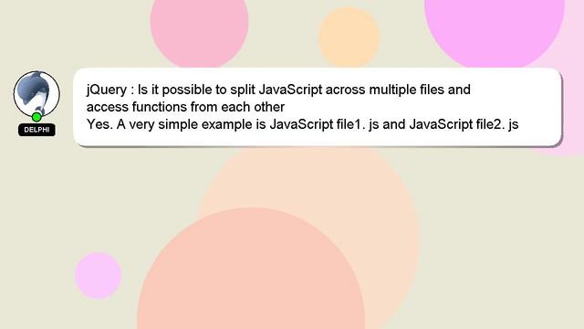 jQuery : Is it possible to split JavaScript across multiple files and access functions from each ot смотреть онлайн