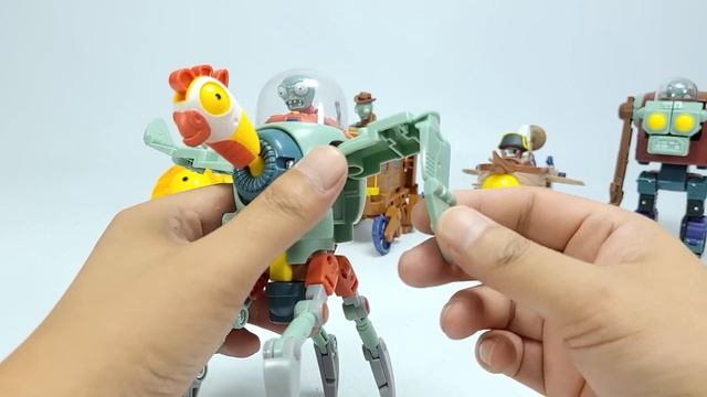 Plants vs Zombies 5 in 1 Assembly Deformation Combin Zombie BOSS Robot Doll PVZ Transformers Toys смотреть онлайн
