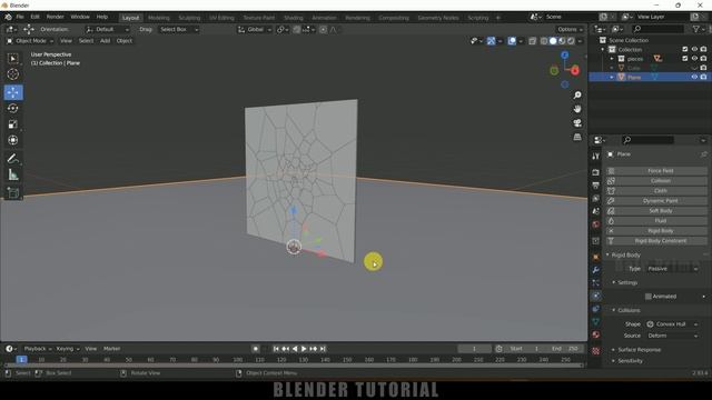 Breaking glass using cell fracture - Blender 2.93 tutorial смотреть онлайн
