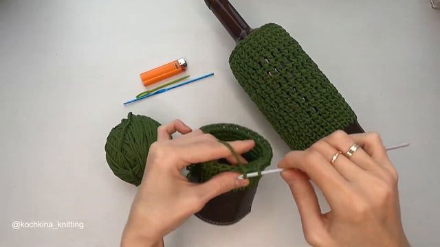 Шубка для бутылки (бутылочница) из полиэфирного шнура смотреть онлайн