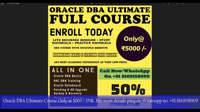 Oracle DBA Ultimate Course Details || Oracle DBA Tutorials || Learn Now !!! смотреть онлайн