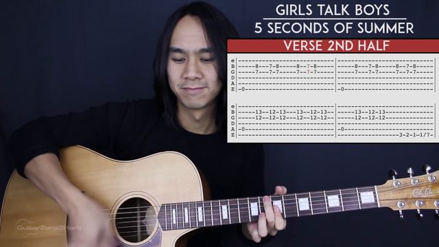 Girls Talk Boys 5 Seconds Of Summer Guitar Tutorial Lesson |Tabs + Chords + Studio/Easy + Cover| смотреть онлайн