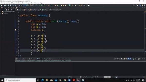 Relational or Comparison Operators - Java programming tutorial for beginners