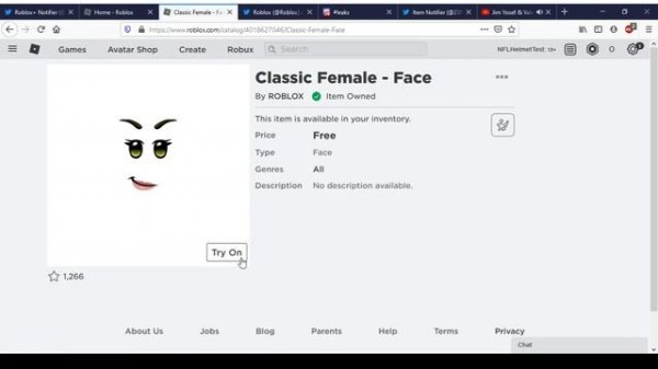 How To Get Classic Female - Face | Roblox