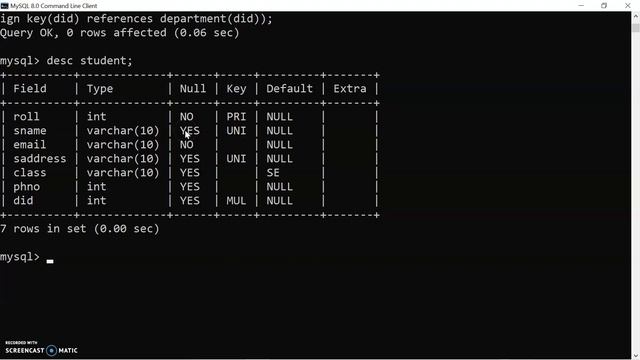 Implementation of Different Constraints in MySQL. смотреть онлайн