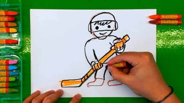 Хоккеист _ Урок рисования. смотреть онлайн