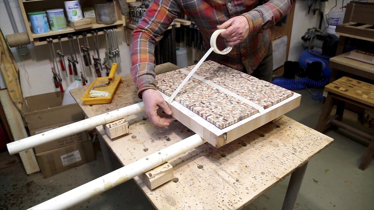 End grain cutting board made as sandwich смотреть онлайн