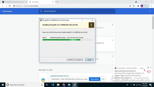 How to download & Install MongoDB, connect with Mongo Compass (GUI Tool) | Window 10 смотреть онлайн