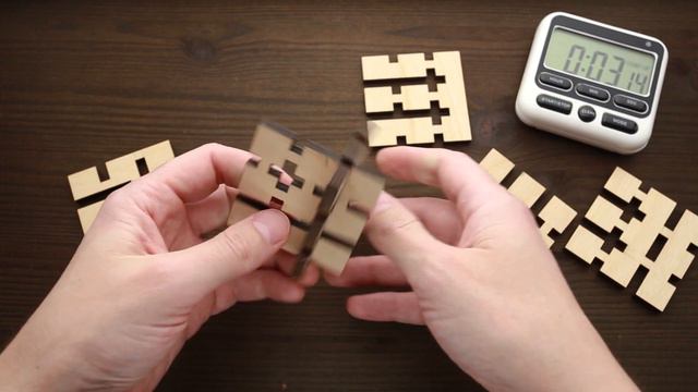 New Hanayama puzzle inside the wooden puzzle box. смотреть онлайн