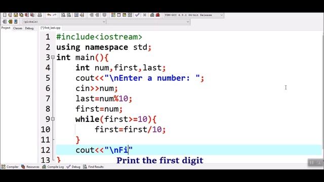 How to find the first and the last digit of a number in C++ смотреть онлайн