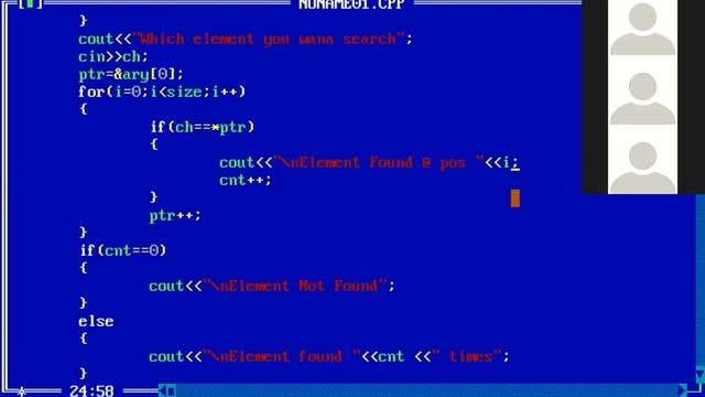 pointer part 3 -Searching, Insertion and deletion in array using Pointer смотреть онлайн