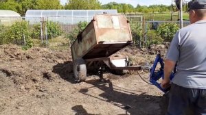 вывоз навоза со двора. мини трактор 4×4.переломка с куном .