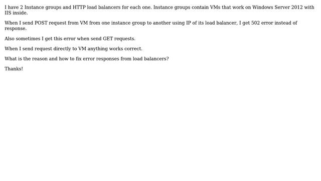 Google Cloud HTTP balancer returns 502 error смотреть онлайн
