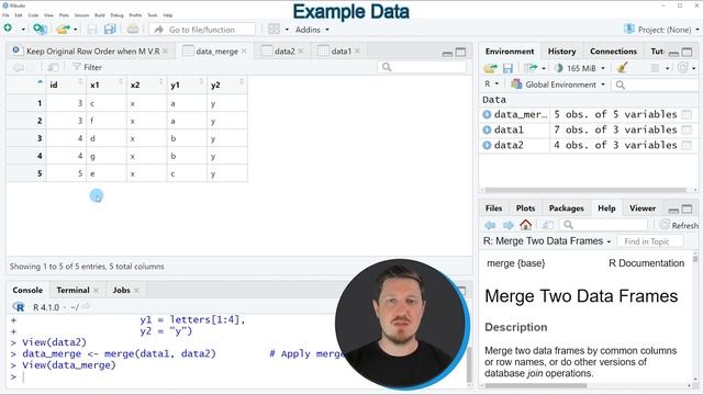 Keep Original Row Order when Merging Data (Example) | Base R vs. dplyr Join | merge() & inner_join( смотреть онлайн