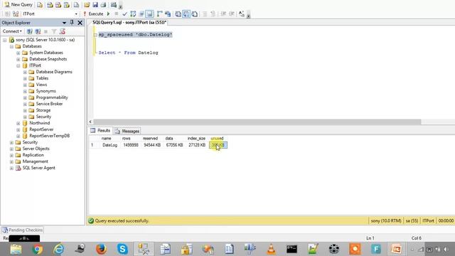 SP_SPACEUSED in SQL Server смотреть онлайн