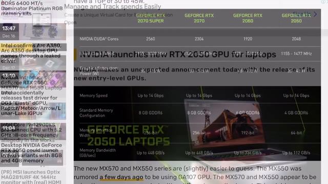 NVIDIA Introduces GeForce RTX 2050, MX570 And M550 Laptop GPUs Price Specs And Availability