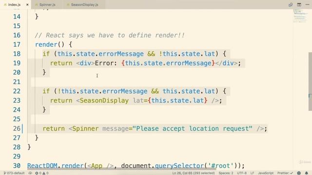 6.13 Avoiding Conditionals in Render | Modern React with Redux [2019 Update] смотреть онлайн