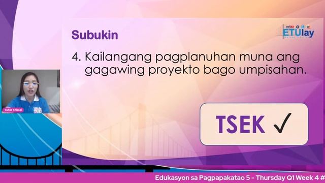 Edukasyon sa Pagpapakatao 5 - Thursday Q1 Week 4 #ETUlayLevelUp смотреть онлайн