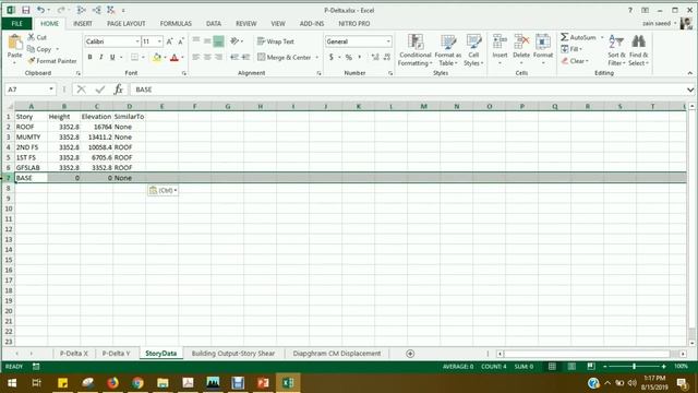 P Delta Effect - ETABs and Excel смотреть онлайн