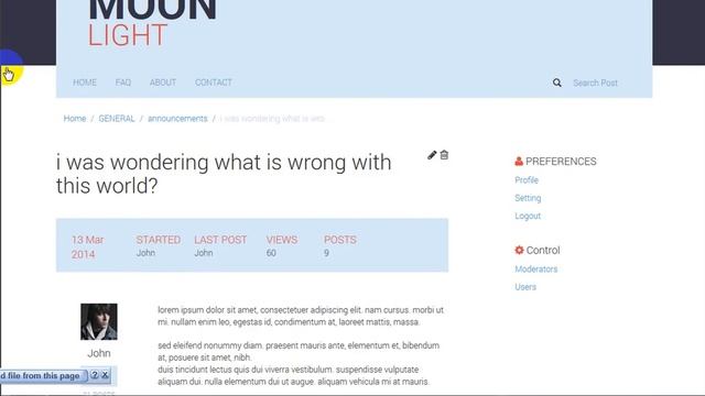 Free Download MoonLight Bootstrap Responsive Forum System смотреть онлайн