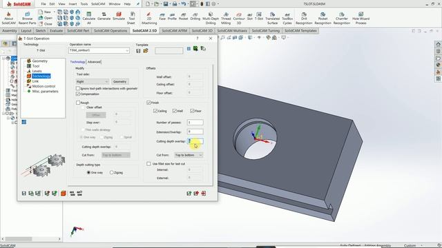 T-Slot milling in #solidcam смотреть онлайн