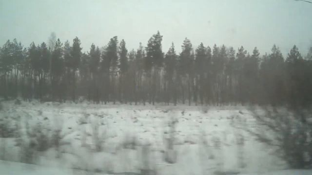 Метель из окна поезда. Релакс на 1 час под стук колес. смотреть онлайн