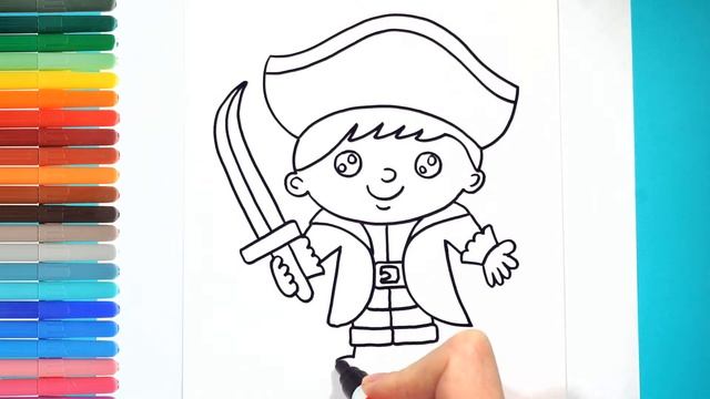 Как нарисовать пирата. Простой рисунок пирата. How to draw a pirate. Simple drawing of a pirate. смотреть онлайн
