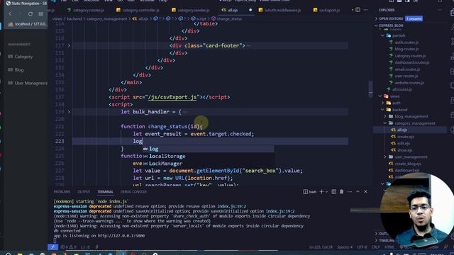 node express develop a blog management app 12 delete selected data and update status смотреть онлайн