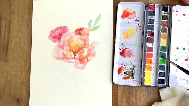 How to Paint Loose floral with watercolors I Watercolor Flower Tutorial смотреть онлайн