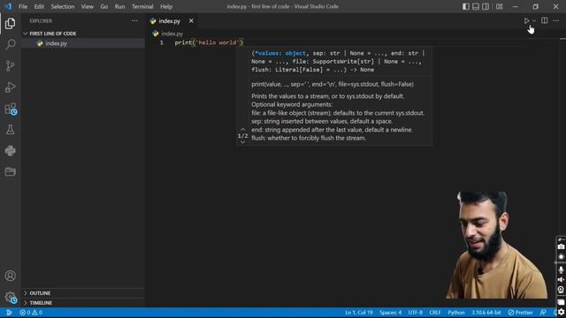 #2 First Line of Code with python || Python course for absolutely Beginners смотреть онлайн