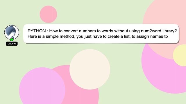 PYTHON : How to convert numbers to words without using num2word library? смотреть онлайн